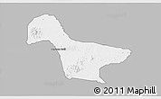 Gray 3D Map of Gwaram, single color outside