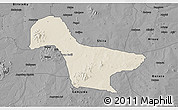 Shaded Relief 3D Map of Gwaram, darken, desaturated
