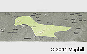 Physical Panoramic Map of Gwaram, darken, semi-desaturated
