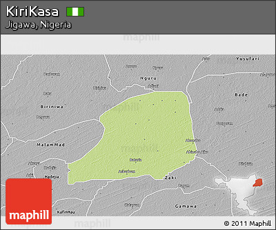 Physical 3D Map of KiriKasa, desaturated