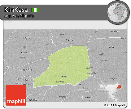 Physical 3D Map of KiriKasa, desaturated