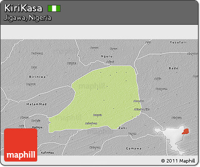 Physical 3D Map of KiriKasa, desaturated
