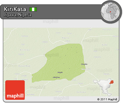 Physical 3D Map of KiriKasa, lighten