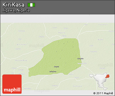 Physical 3D Map of KiriKasa, lighten