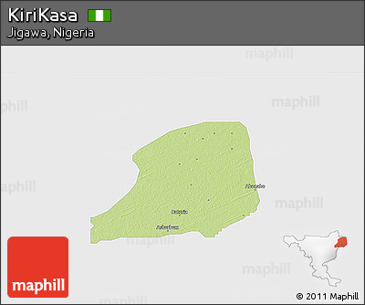 Physical 3D Map of KiriKasa, single color outside