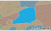 Political 3D Map of KiriKasa, semi-desaturated