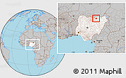 Gray Location Map of KiriKasa, highlighted country, within the entire country
