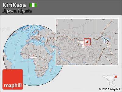 Gray Location Map of KiriKasa, highlighted parent region