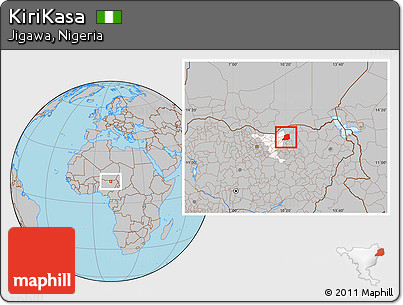 Gray Location Map of KiriKasa, highlighted parent region