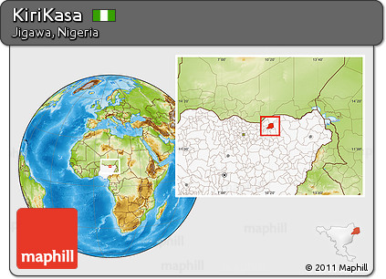 Physical Location Map of KiriKasa, highlighted country