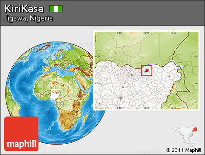 Physical Location Map of KiriKasa, highlighted country