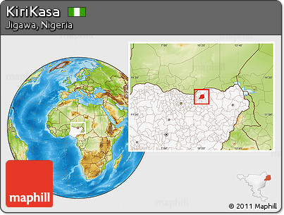 Physical Location Map of KiriKasa, highlighted country