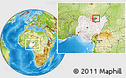 Physical Location Map of KiriKasa, highlighted country, highlighted parent region, within the entire country