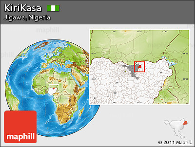 Physical Location Map of KiriKasa, highlighted country, highlighted parent region