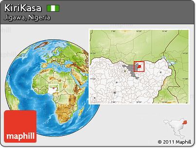 Physical Location Map of KiriKasa, highlighted country, highlighted parent region
