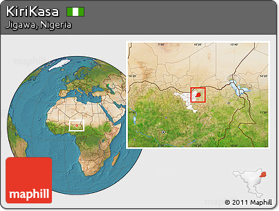 Satellite Location Map of KiriKasa, highlighted parent region