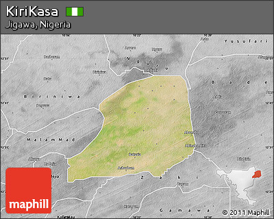 Satellite Map of KiriKasa, desaturated