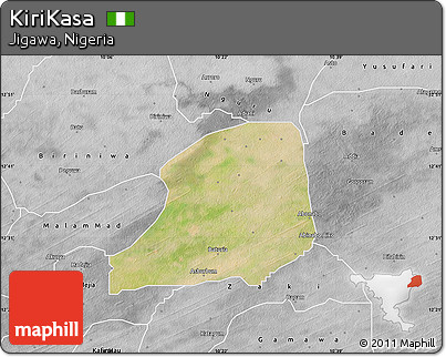 Satellite Map of KiriKasa, desaturated
