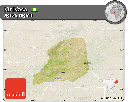 Satellite Map of KiriKasa, lighten