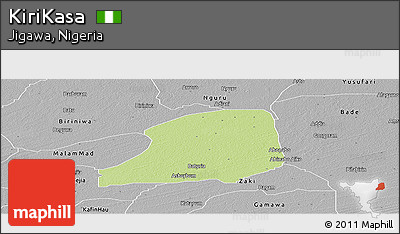 Physical Panoramic Map of KiriKasa, desaturated