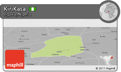 Physical Panoramic Map of KiriKasa, desaturated