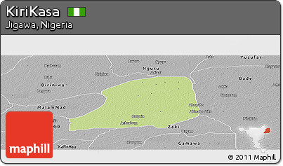 Physical Panoramic Map of KiriKasa, desaturated