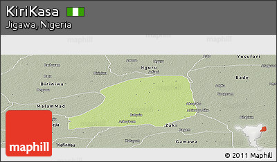 Physical Panoramic Map of KiriKasa, semi-desaturated