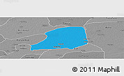 Political Panoramic Map of KiriKasa, desaturated