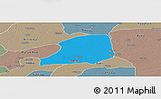 Political Panoramic Map of KiriKasa, semi-desaturated
