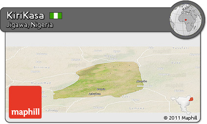 Satellite Panoramic Map of KiriKasa, lighten