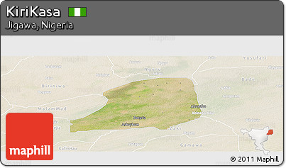 Satellite Panoramic Map of KiriKasa, lighten