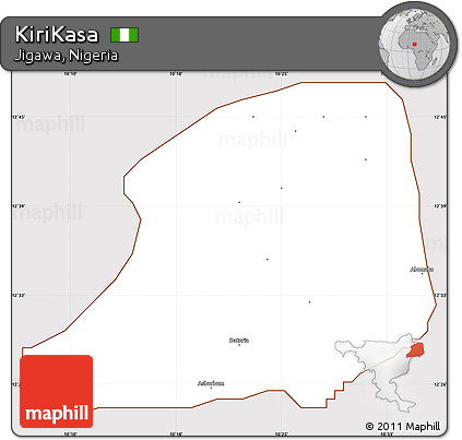 Classic Style Simple Map of KiriKasa, cropped outside