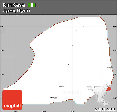 Gray Simple Map of KiriKasa, cropped outside