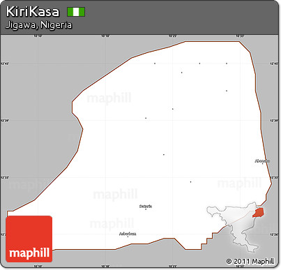 Gray Simple Map of KiriKasa, cropped outside