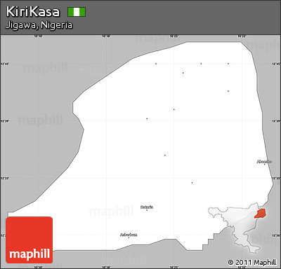 Gray Simple Map of KiriKasa, single color outside
