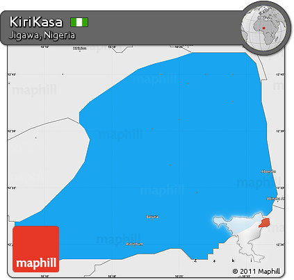 Political Simple Map of KiriKasa, single color outside, borders and labels