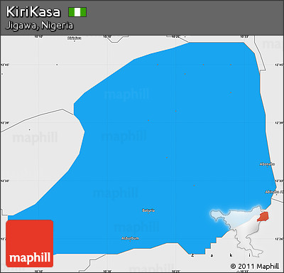 Political Simple Map of KiriKasa, single color outside, borders and labels
