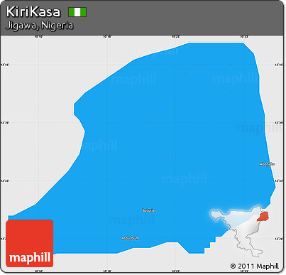 Political Simple Map of KiriKasa, single color outside