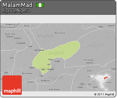 Physical 3D Map of MalamMad, desaturated