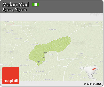Physical 3D Map of MalamMad, lighten