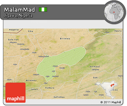 Physical 3D Map of MalamMad, satellite outside