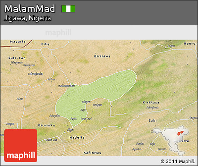 Physical 3D Map of MalamMad, satellite outside