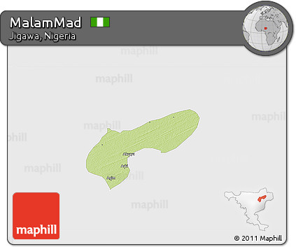 Physical 3D Map of MalamMad, single color outside