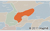 Political 3D Map of MalamMad, lighten, semi-desaturated