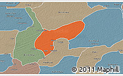 Political 3D Map of MalamMad, semi-desaturated