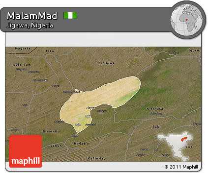 Satellite 3D Map of MalamMad, darken