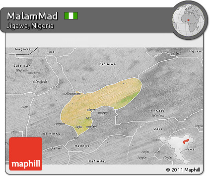 Satellite 3D Map of MalamMad, desaturated