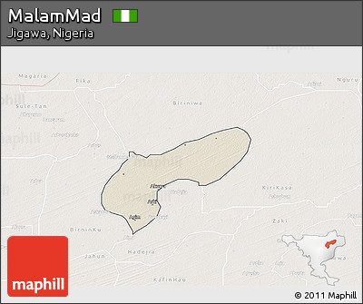 Shaded Relief 3D Map of MalamMad, lighten