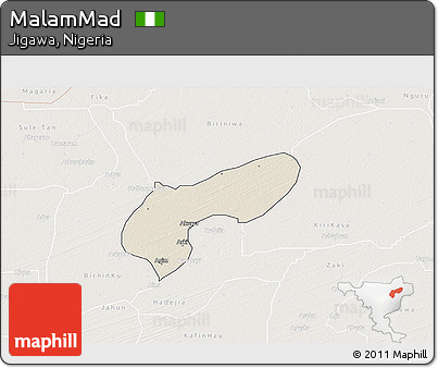 Shaded Relief 3D Map of MalamMad, lighten