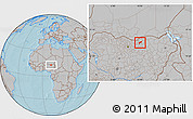 Gray Location Map of MalamMad, hill shading